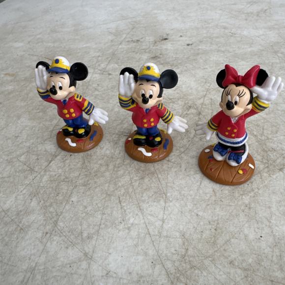 3 Disney Cruise Line Captain Mickey & Minnie Mouse Collectible 2.5" PVC Figure - Picture 5 of 7